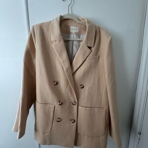 Sezane Tan Double-Breasted Blazer